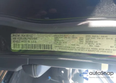 2023 Jeep Grand Cherokee L Limited 4X4 z USA, uszkodzony, nr VIN 1C4RJKBG1P8731333